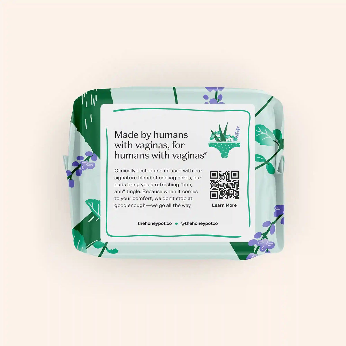 Organic Cotton Cover Cooling Herbal Infusion Overnight Pads
