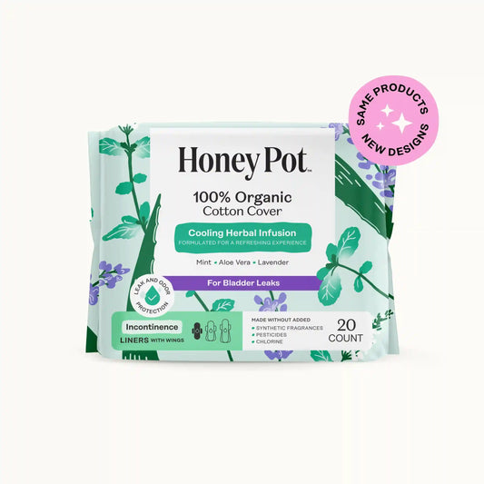 Incontinence Cooling Herbal Infusion 100% Organic Cotton Cover Liners