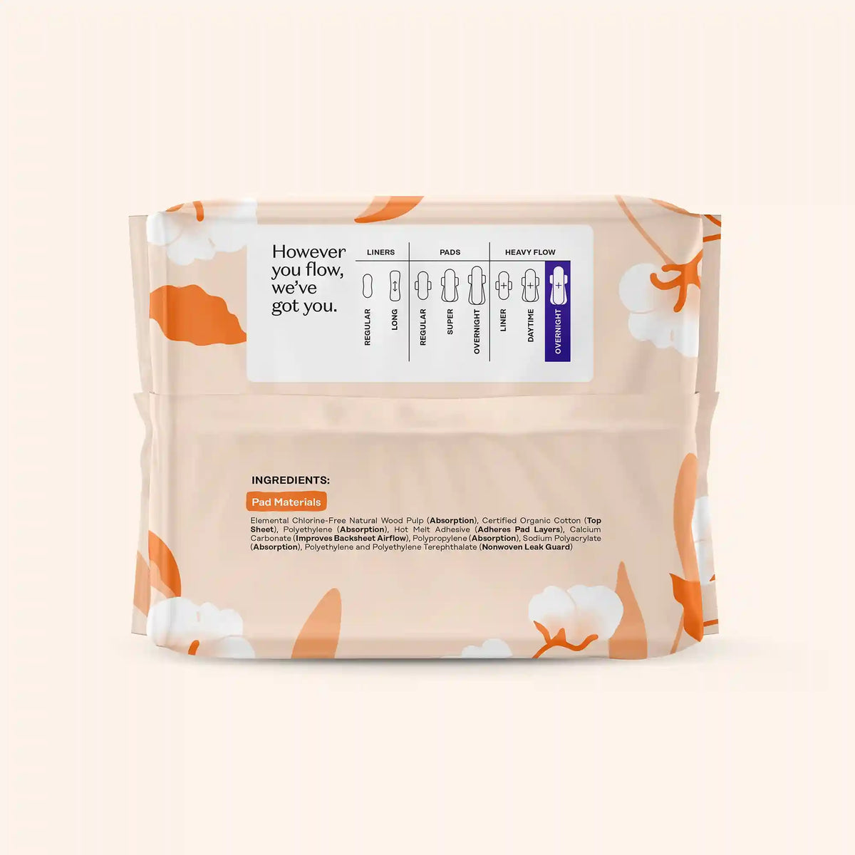 Organic Cotton Comfort Cover Heavy Flow Overnight Pads