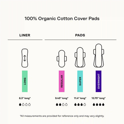 Organic Cotton Cover Calming Herbal Infusion Overnight Pads With Wings