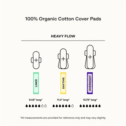 Organic Cotton Cover Cooling Herbal Infusion Heavy Flow Daytime Pads