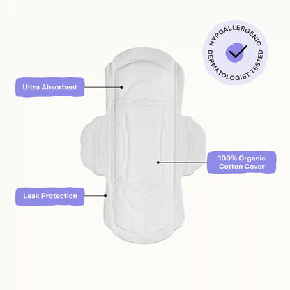 Organic Cotton Cover Calming Herbal Infusion Regular Pads With Wings