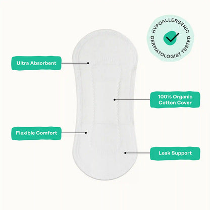 Organic Cotton Cover Cooling Herbal Infusion Regular Liners