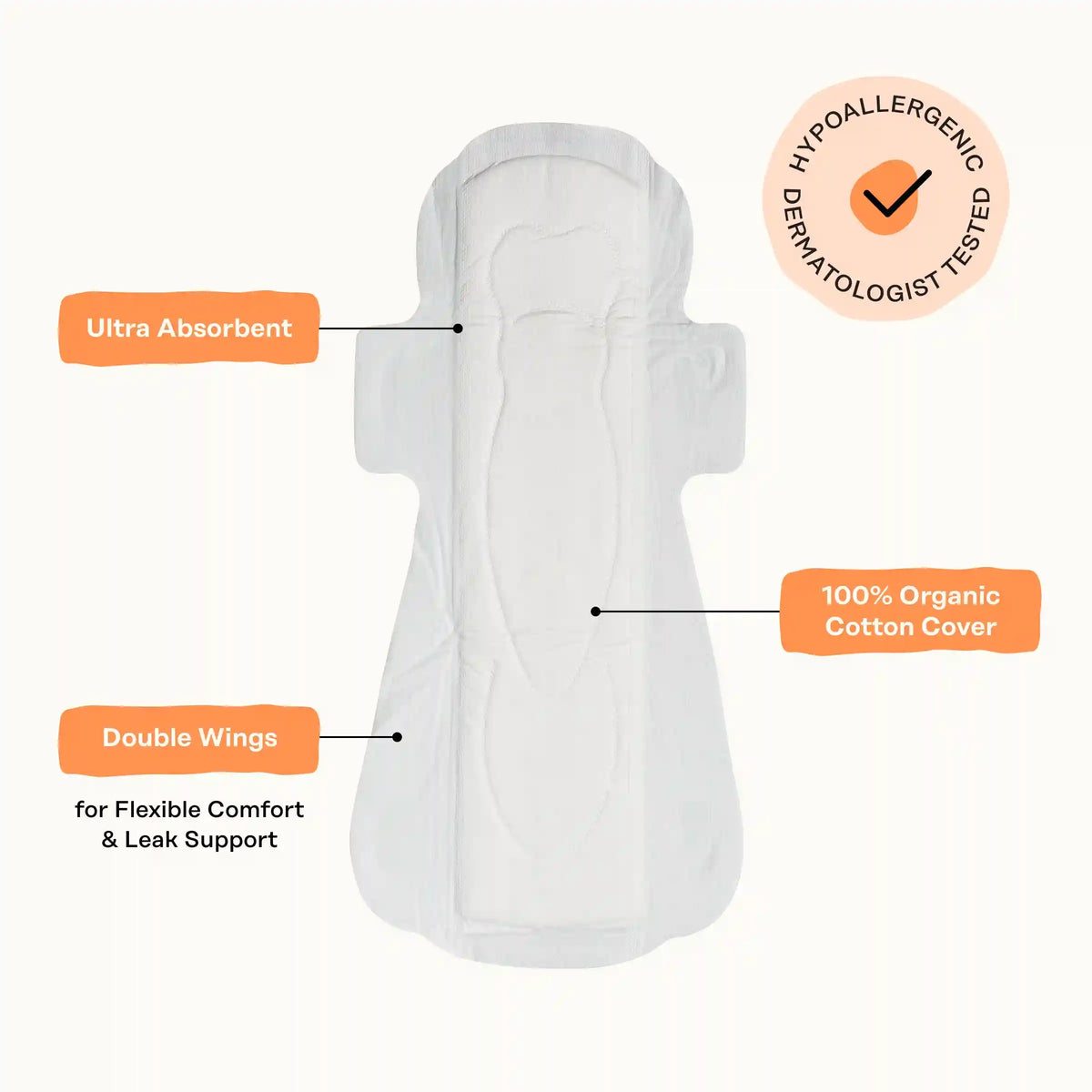 Organic Cotton Comfort Cover Overnight Pads
