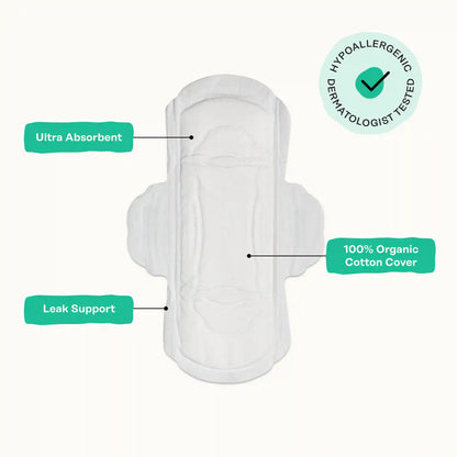 Organic Cotton Cooling Herbal Infusion Regular Pads — Medium Pack