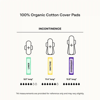 Incontinence 100% Organic Cotton Comfort Cover Nighttime Pads