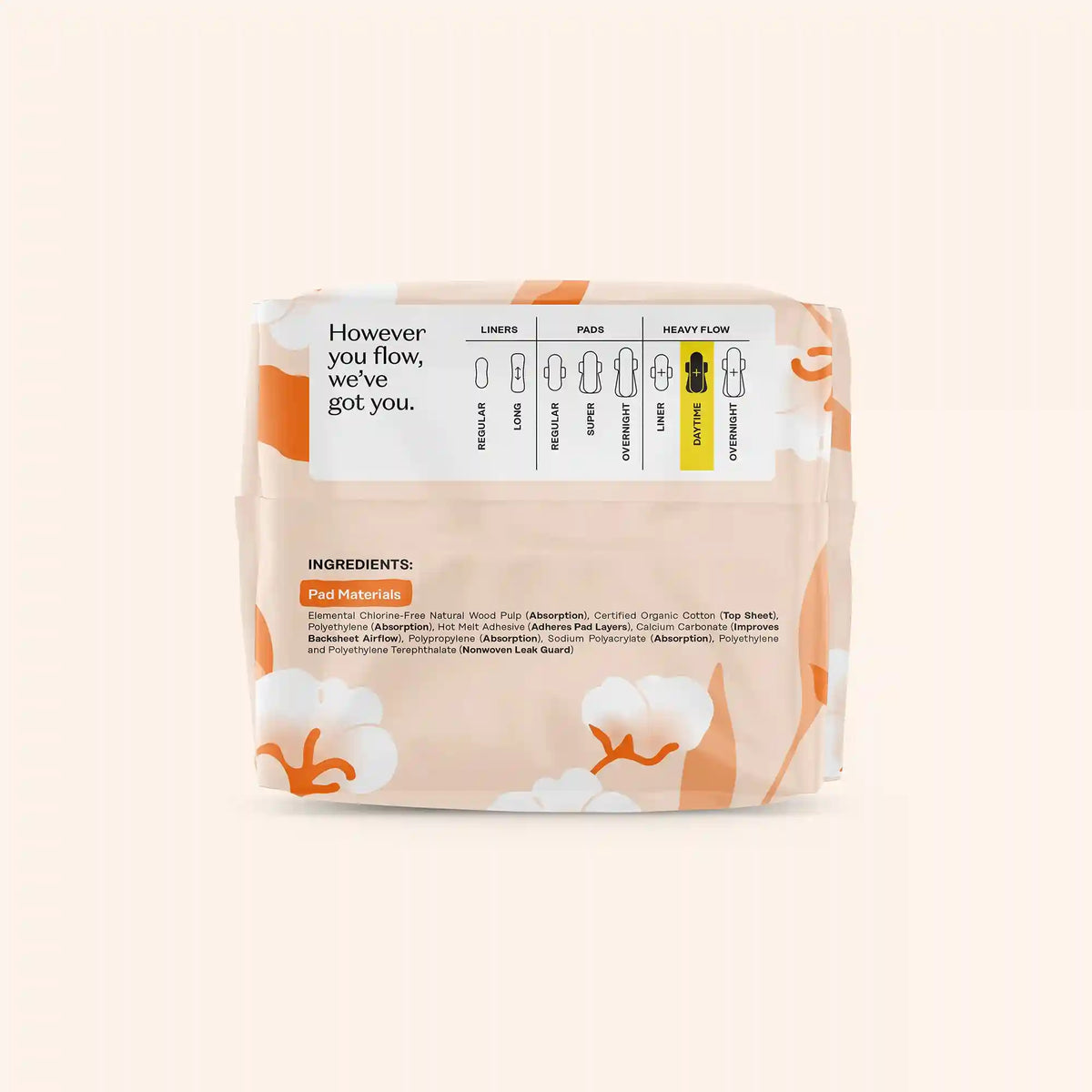 Organic Cotton Comfort Cover Heavy Flow Daytime Pads