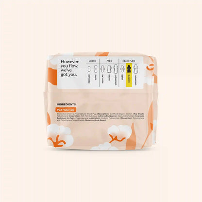Organic Cotton Comfort Cover Heavy Flow Daytime Pads