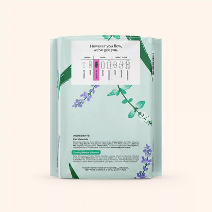 Organic Cotton Cooling Herbal Infusion Regular Pads — Medium Pack