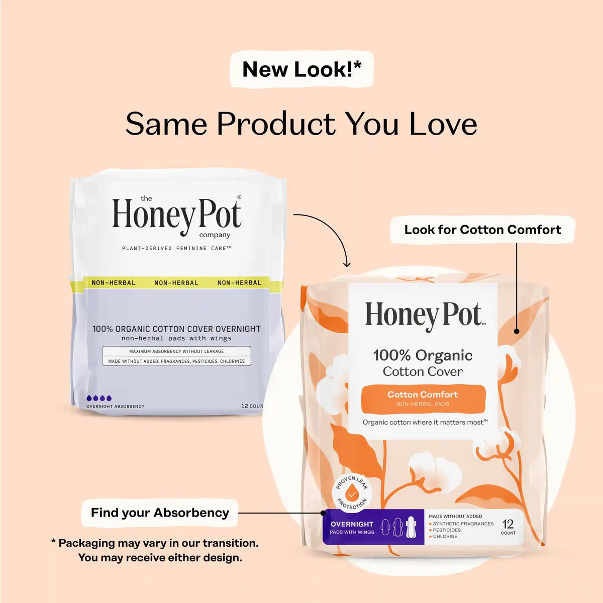Organic Cotton Comfort Cover Overnight Pads