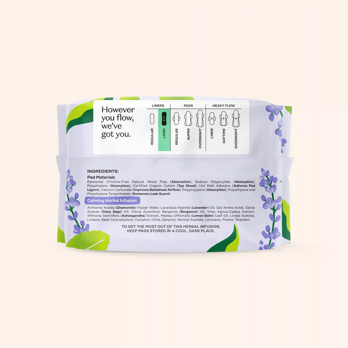 Organic Cotton Cover Calming Herbal Infusion Long Liners