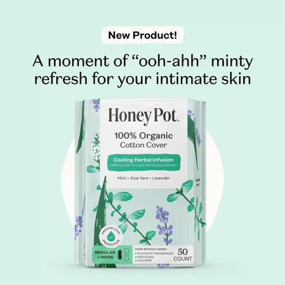 Organic Cotton Cooling Herbal Infusion Regular Liners — Medium Pack