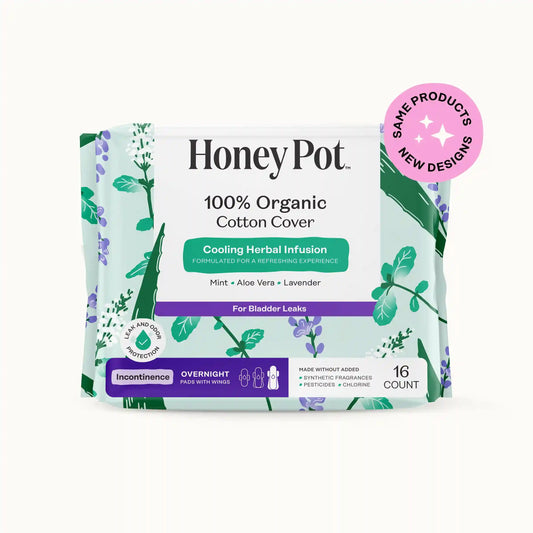 Incontinence Cooling Herbal Infusion 100% Organic Cotton Cover Nighttime Pads