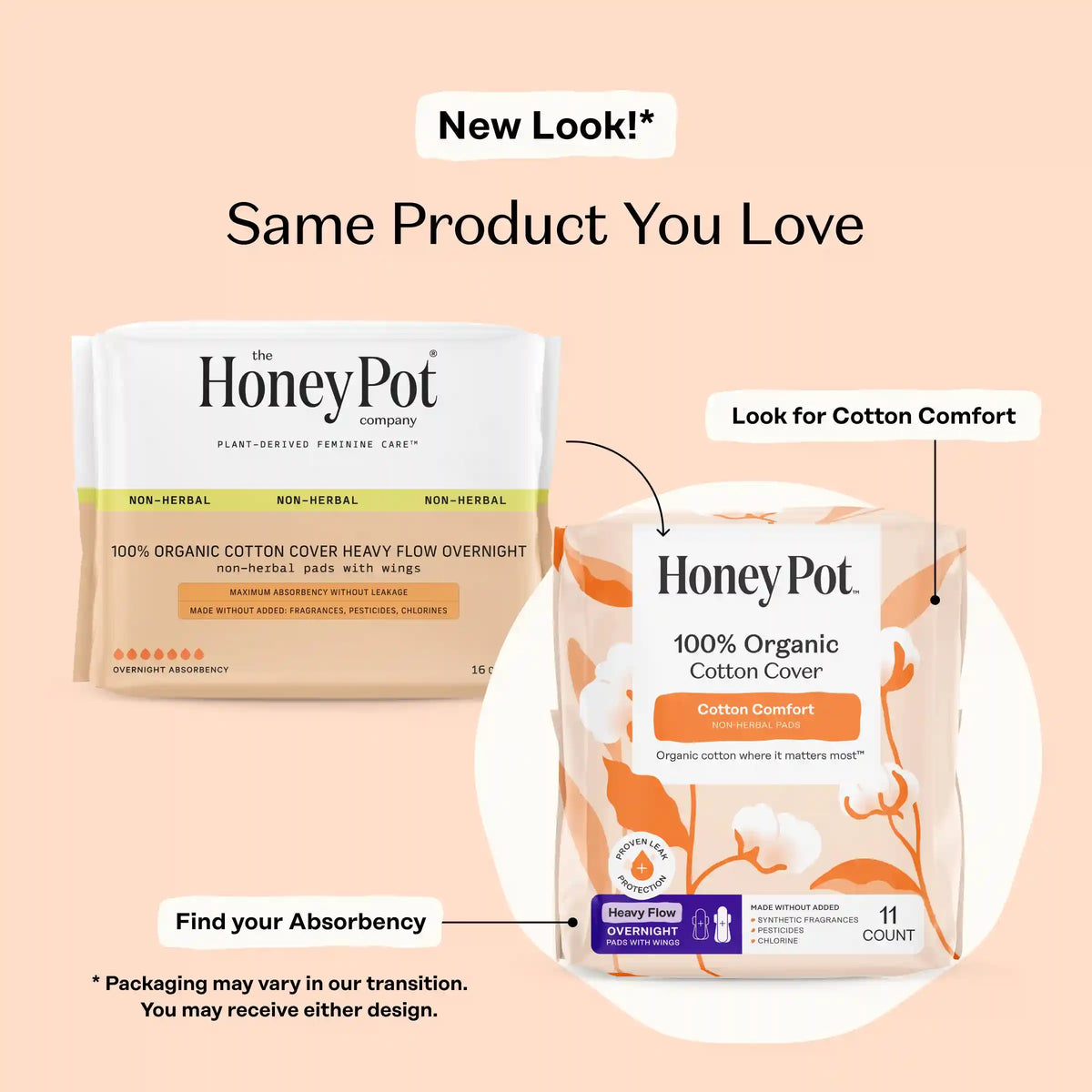 Organic Cotton Comfort Cover Heavy Flow Overnight Pads