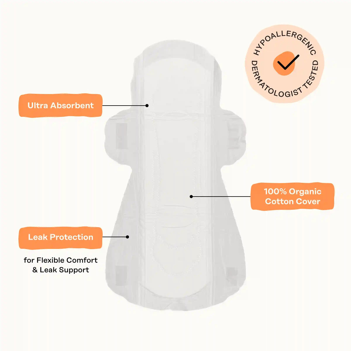 Incontinence 100% Organic Cotton Comfort Cover Daytime Pads