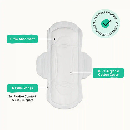 Organic Cotton Cover Cooling Herbal Infusion Regular Pads